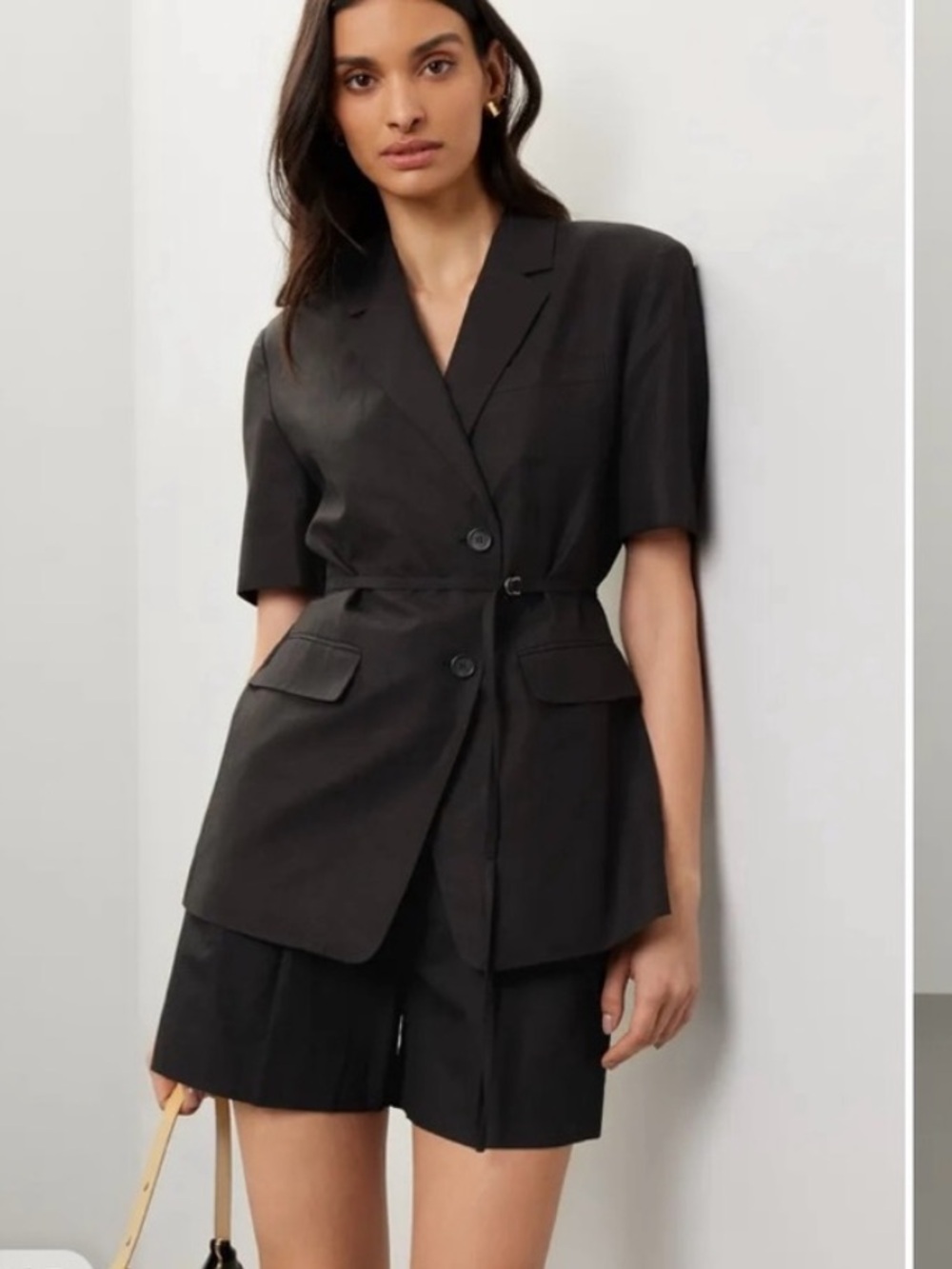 DUNST Half Sleeve Belted Linen Jacket, Size S